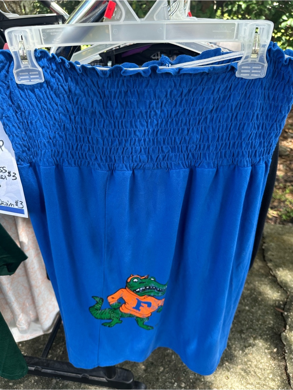 Large Gators Royal Blue Smocked Tube Dress with Gator Graphic